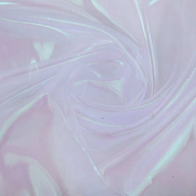 XmhyTop-A Tela de organza iridiscente holográfica arcoíris de 1 yarda, tela decorativa transparente con degradado brillante, 150 cm de ancho, para vestidos, fiestas y bodas, color blanco