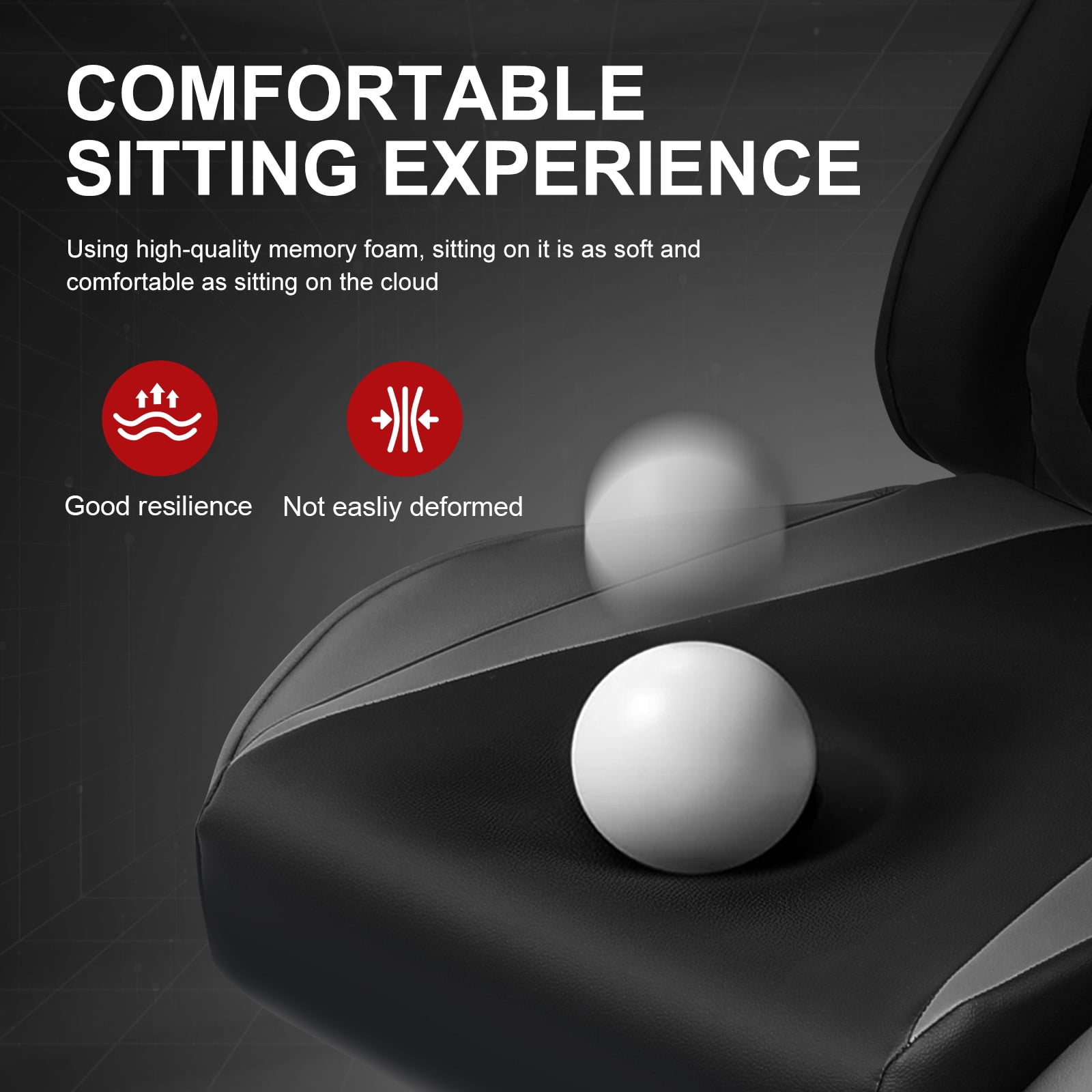 GTPLAYER Gaming Chair with Footrest PU Leather Office Chair with Adjustable Headrest, Gray