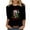 Black-3, variant on Feancey Women Christmas Tops Fancy 3/4 Sleeve Plus Size Tshirts Novelty Holiday Printed Blouse Loose Fit Casual Crewneck Pullover Tees Black L