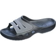 thumbnail image 2 of Roxoni Slide Sandals for Men  Open Toe Slip-On  Waterproof Rubber for Beach, Pool, Gym, Travel Wear Black/Gray 13, 2 of 7