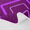 thumbnail image 5 of Castle Fairy Minimalism Outline Square Bed Spread Queen 3pcs,Abstract Triangle Outline Queen Coverlet Set,Violet Dark Purple,1 Quilt and 2 Pillowcases, 5 of 7