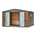 thumbnail image 2 of 8x10 FT Iron-Wood Combination Tool Shed with 2 Translucent Windows, Bright Garden Room & Outdoor Workshop for Backyard, 2 of 12