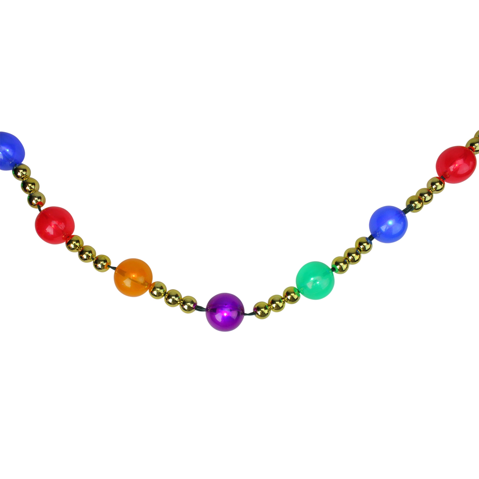 8' x 1" PreLit Vibrantly Colored G50 Beaded Artificial Christmas