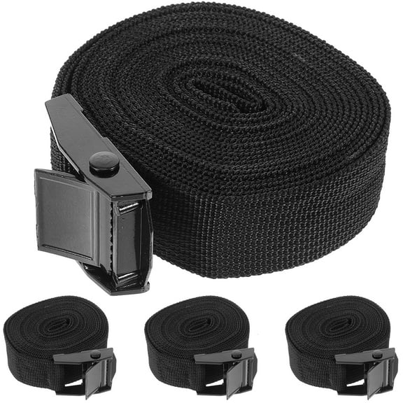 STRANDCHIC Heavy Duty Tie Down Lashing Straps with Black Zinc Alloy Hooks and Polyester, 4 Pack