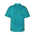 thumbnail image 3 of Haiem Blue Green Glitter Printed Hawaiian Shirt for Men - Men’s Casual Beach Summer Shirts - Stretch Fabric with Modern Fit-Large, 3 of 9