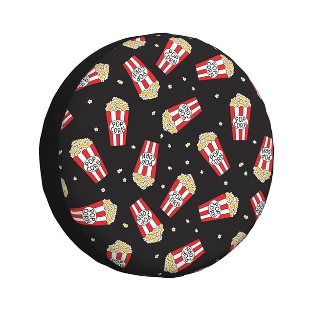 Fotbe Popcorn Funda de Llanta de Repuesto con Estampado, Engrosada, Ajuste Universal para Jeep, Remolque, RV, SUV, Camión-15 inch