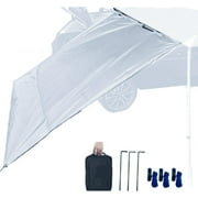 OUTDOOR Waterproof Car Awning Side Wall, Sun Shade Windbreak & Privacy Extension Lateral Tarp for Roof Rack Awning Overland Accessories(Gray, 9.8x6.5ft)