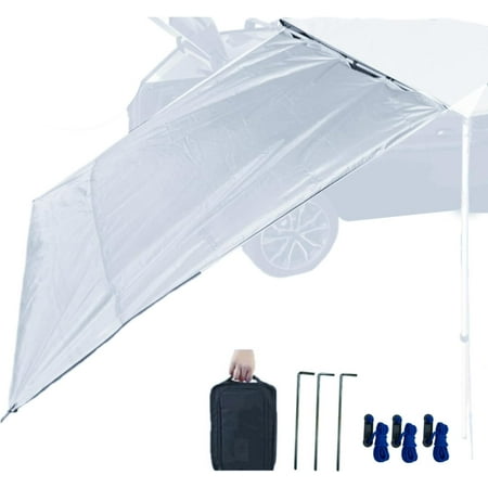 OUTDOOR Waterproof Car Awning Side Wall, Sun Shade Windbreak & Privacy Extension Lateral Tarp for Roof Rack Awning Overland Accessories(Gray, 9.8x6.5ft)