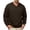 Brown, variant on Men's V Neck Long Sleeve Loose Fit Sweatshirt, Solid Casual Pullover Layering Daily Top, Polyester Fabric