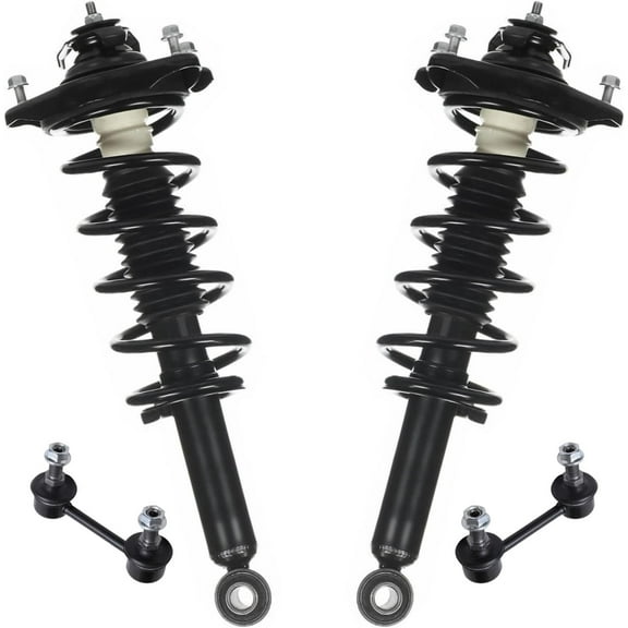 Detroit Axle - 4pc Rear Struts Suspension Kit for 2006-2012 Mitsubishi Eclipse 2 Struts with Coil Spring 2 Sway Bar End Links 2007 2008 2009 2010 2011 Replacement