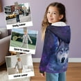 thumbnail image 6 of FUIALDOLG Little & Big Girls Zip Up Hoodie Galaxy Wolf Print Long Hoodies Jacket for Boys, Kids Purple Full Zipper Hooded Fashion Sweatshirt, Size L, 6 of 7