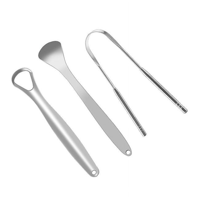Raspador de lengua Yjmei 3 piezas acero inoxidable CHAO Raspador dental adultos