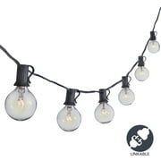 Sterno Home Sterno Home 25-Ft Connectable Clear Globe Outdoor String Lights G40 Bulbs on Black Cord – For Backyard, Weddings, Patio, Porch, Tents, and more