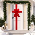 thumbnail image 6 of Red Velvet Christmas Door Bow Decor, Peel‑and‑Stick Gift‑Box Style Hanging Ornament for Front Garage Door Holiday Display, 6 of 8