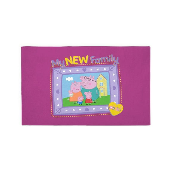 CafePress - Peppa Pig: My New Family - 3'x5' Decorative Area Rug, Fabric Throw Rug