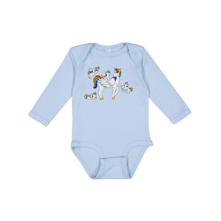 

Inktastic Cute Unicorn Family Boys or Girls Long Sleeve Baby Bodysuit