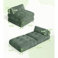 thumbnail image 5 of Domusensus Corduroy Futon Sofa Bed, Foldable Boneless Couch, Free Setup Folding Sofa Bed, Futon Couch for Small Spaces, Sleeper Chair, Green, 5 of 5