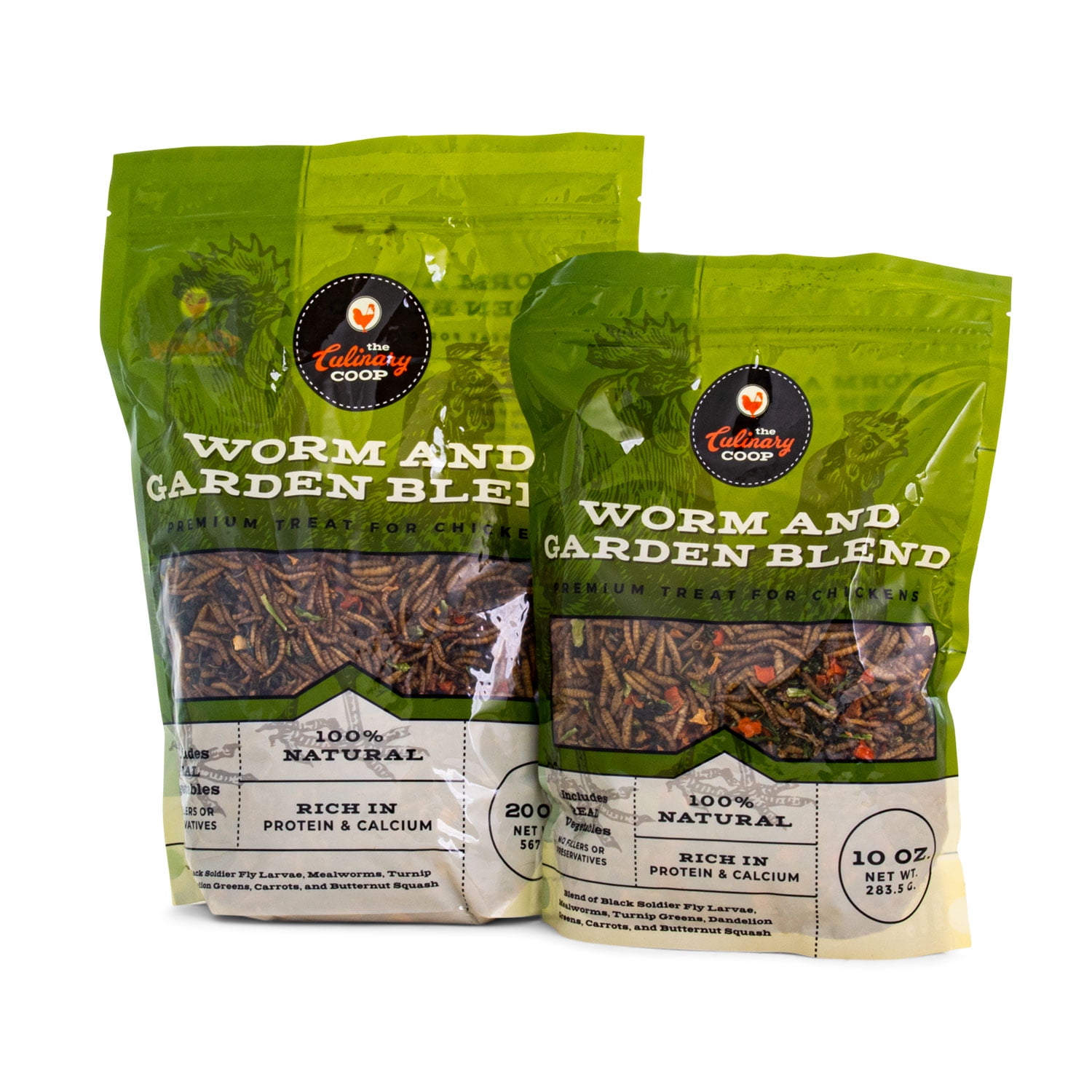 (2 pack) Fluker's The Culinary Coop Worm and Garden Mix, Premium Treats for Chickens, 10 oz Bag