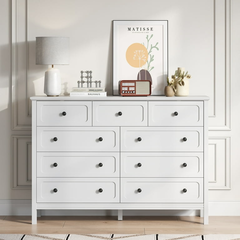 9 drawer dresser white modern Amazon.com: Hitow 9 Drawer Dresser for Bedroom with Deep Drawers, Large Floor Wood Dressers & Chest of Drawers Handle Free, Modern White Long Dressers for Closet Living Room, Euro Slide (63"W x