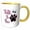 Yellow/White, variant on 3drose, Funny Pink Talk to the Paw Cool Siamese Cat, 15oz Mug