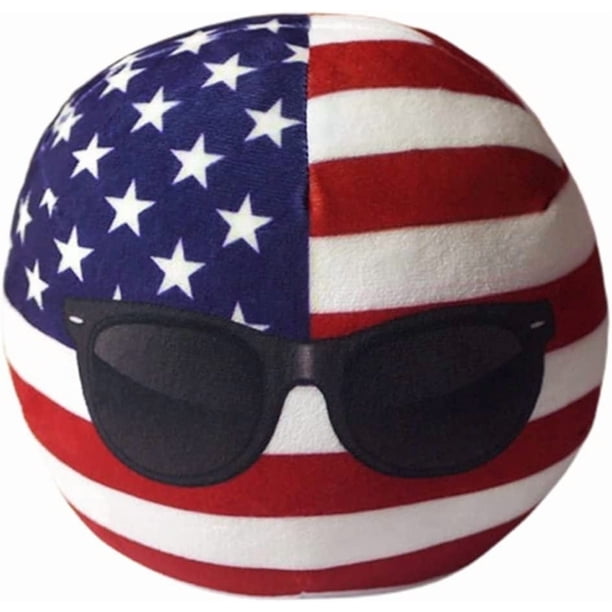 Polandall Muñeco de Peluche Countryball Portátil de Peluche de Peluche National Ball Bandera de Peluche Pollyies for Gift 20cm (Color : USA A, Height : 20CM)