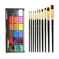 thumbnail image 3 of Kit de pintura facial y corporal de 18 colores con 10 pinceles para maquillaje de Halloween 18 colores mate, 3 of 8