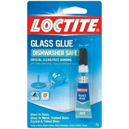 Loctite 233841 Super Glass Glue, Crystal Clear & Dishwasher Safe, 2-Gram, Each
