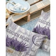 thumbnail image 3 of Outdoor Throw Pillow Cover Garden Purple Lavender Flowers Waterproof Cushion Covers 2 Pack Vintage Postcard Wood Grain Pillow Cases Home Decoration for Patio Garden Couch Sofa, 3 of 7