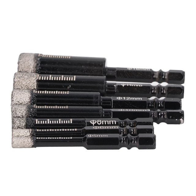 Broca de núcleo para soldadura fuerte, 7 piezas Broca de diamante Broca de vástago hexagonal Brocas de diamante Funcionalidad inteligente