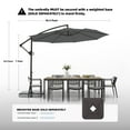 thumbnail image 5 of wikiwiki 10ft Patio Umbrellas Offset Outdoor Umbrella Cantilever Hanging Umbrellas w/Infinite Tilt, Fade Resistant Waterproof RECYCLED FABRIC Canopy & Cross Base, for Yard, Garden & Deck, Grey, 5 of 5