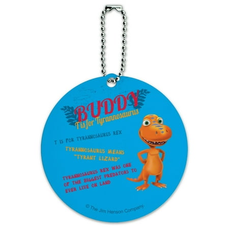Dinosaur Train Buddy T is for Tyrannosaurus T-Rex Round Luggage ID Tag Card Suitcase Carry-On