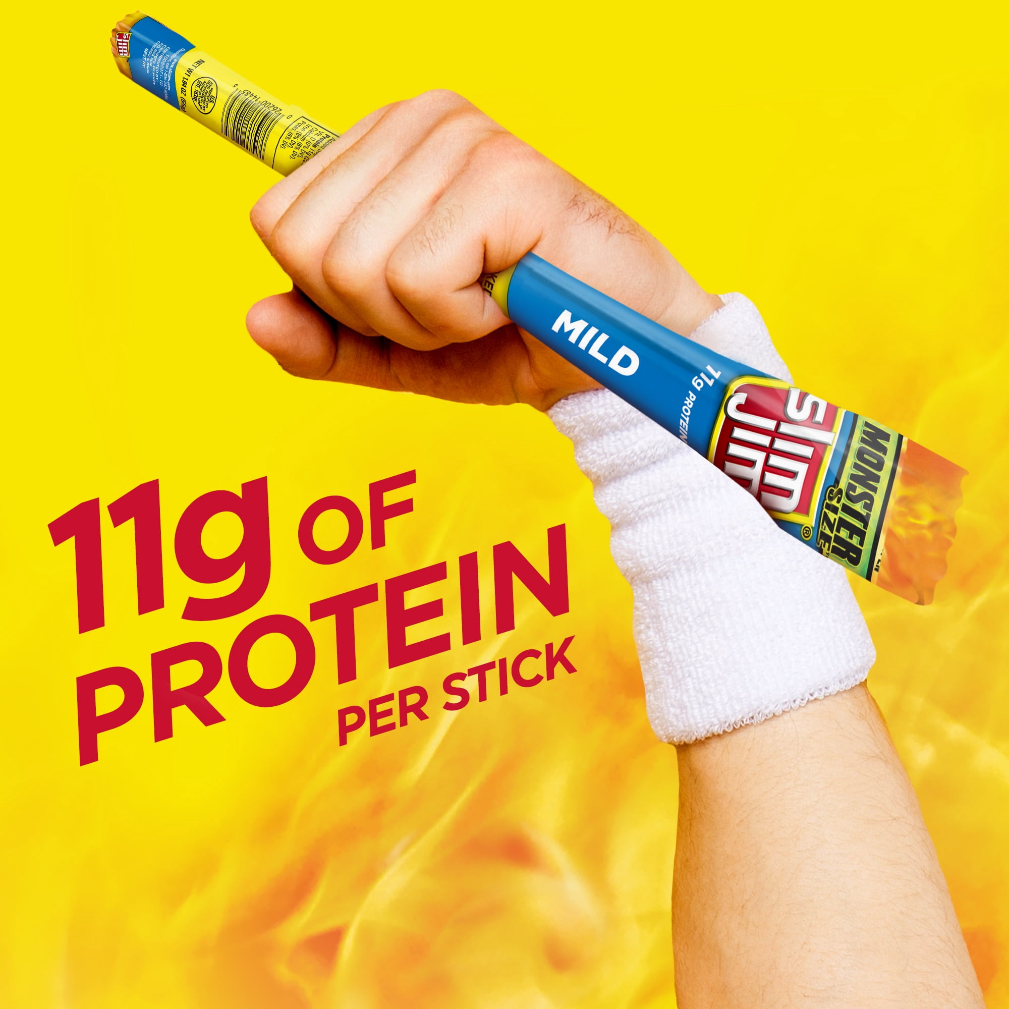 (3 pack) Slim Jim Monster Smoked Meat Sticks, Mild Flavor, 11g Protein Per Stick, 1.94 oz.