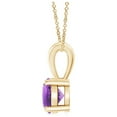 thumbnail image 2 of Angara Collier en Améthyste Naturelle - Pendentif Solitaire Rond en Améthyste avec Broches en Or Jaune 14K pour Femmes, 2 of 9