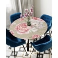 thumbnail image 5 of Round Tablecloth with Elastic Watercolor Flower Retro Background Waterproof Stain-proof Table Cover Wipeable Fitted Table Cloths for 36"-44" Round Tables Dining Kitchen, 5 of 6