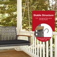 thumbnail image 3 of Gymax Rattan Patio Porch Swing 2-Person Cushioned Swing Chair Bench w/ Hanging Ropes Black, 3 of 10