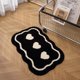 thumbnail image 2 of Alfombra de baño de lujo, alfombra de baño de microfibra absorbente de agua súper suave, alfombra de baño peluda de felpa antideslizante, 16 x 24, negro, 2 of 5
