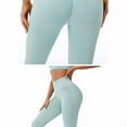 thumbnail image 4 of AEXTO Women's Solid Color Sports Leggings, Sporty Comfy Breathable Skinny Pants for Yoga Gym Workout Running, Tummy Control springtok workout clothes, 4 of 7