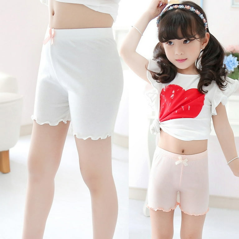 Flmtop Kids Girl Solid Color Soft Elastic Safety Shorts Underwear  Underpants 