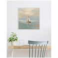 thumbnail image 3 of Kate and Laurel Calm Pastel Sailboat Landscape Framed Canvas Wall Art by The Creative Bunch Studio 22 x 22 Sylvie Beaded White, Coastal, Beach, Landscapes Art for Wall Decor, Living Room, Bedroom, 3 of 8