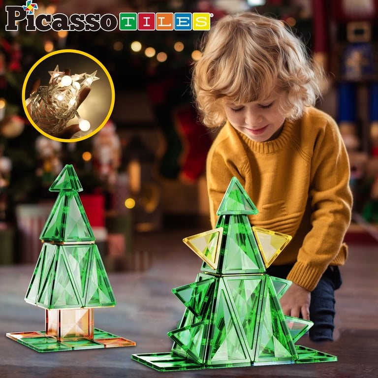 PicassoTiles Magnetic Building Blocks Set ‚Äì 106PCS Light Up LED