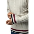 thumbnail image 4 of X RAY JEANS Mens Cable Knit Tipped V-Neck Sweater, Cream, M, 4 of 5