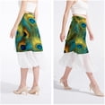 thumbnail image 4 of Peacock Feathers Stylish Summer Chiffon Beach Dress with Polyester Straps - Women's Summer Dresses, 4 of 6