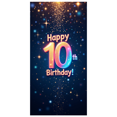 thumbnail image 2 of Colorful Pixel Style 10th Birthday Banner with Star Elements Happy Birthday Backdrop Party Supplies Photography Props Decorations Birthday Party Decors, 2 of 4