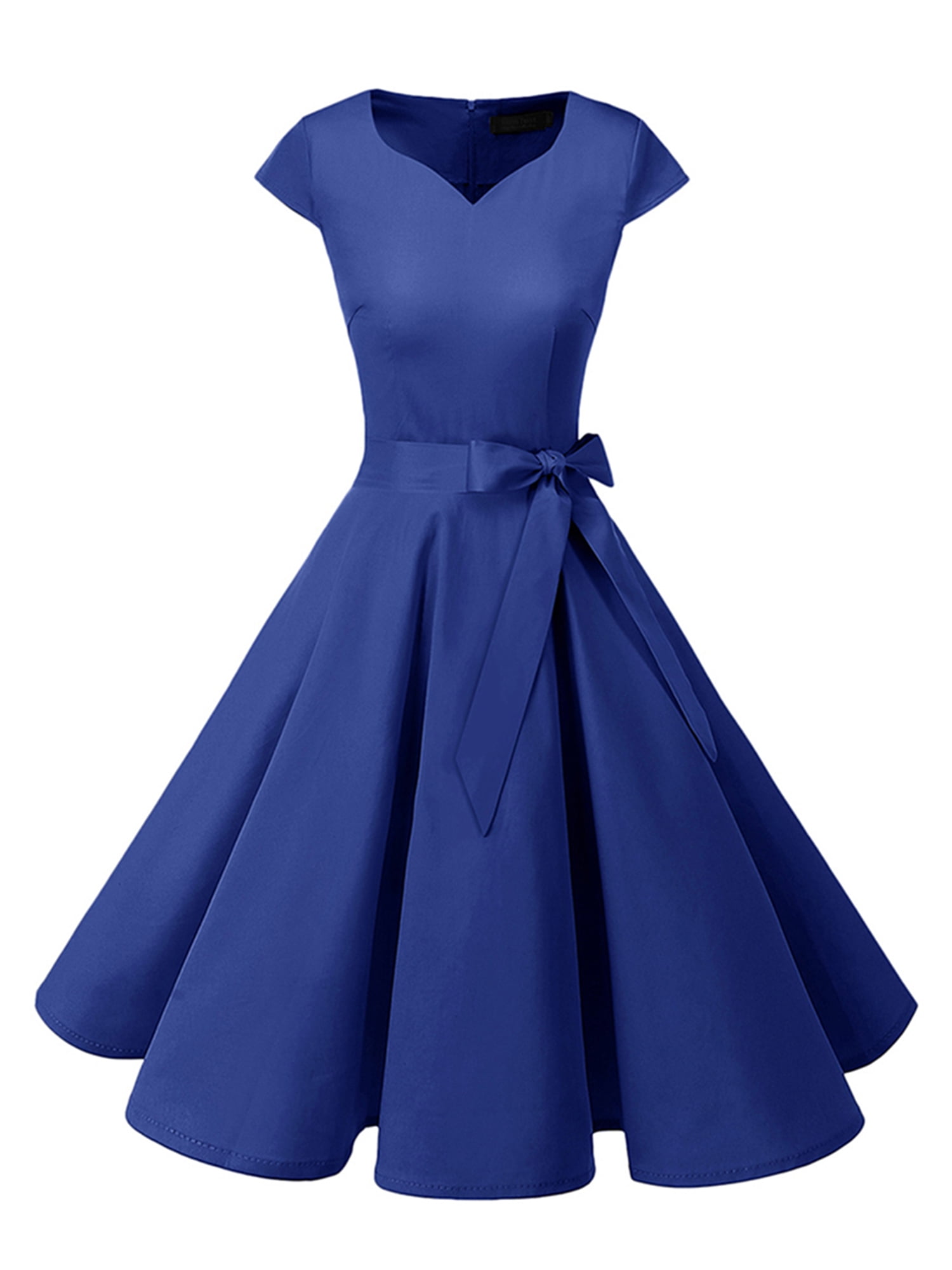 Market In The Box Women's 50s Vintage Dress Cap Sleeve Rockabilly Swing ...