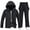 Black, variant on Men's and Women's Ski Suit Solid Color Windproof Snow Jacket and Snow Pants Winter Outdoor Sports Skiing Set Ski Pants