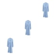 thumbnail image 4 of yingyy 1/2/3/5 Femmes Printemps Style Décontracté Ouvert devant Vêtements de Nuit Filles Simple Robe de Nuit à Manches Longues Vêtements de Pyjama Maison Bleu P 3 Pcs, 4 of 6