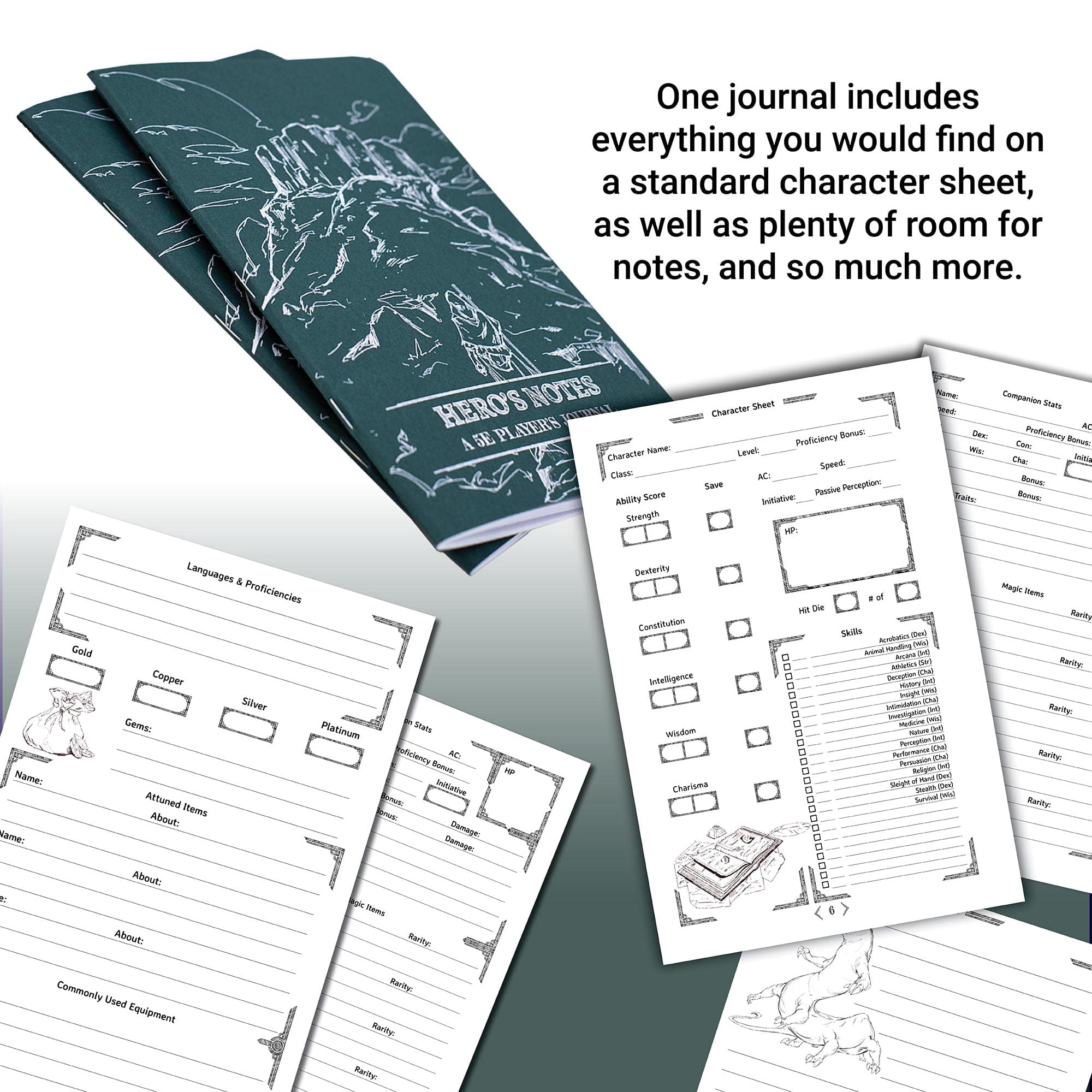 1985 Games Players DND Notebook Character Journal Green