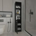 thumbnail image 2 of DUOSONG Black Wengue 2-Shelf Rectangle Linen Cabinet Black Particle Board Furniture Primary Living Space Cabinets, 2 of 9