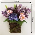 thumbnail image 2 of Wildflowers Hanging Basket Wreath, Artificial White Hydrangea Spring Wreath for Front Door, Wall Hanging Flower Bucket Rustic Farmhouse Wreath Party Wedding Home Decor, 2 of 9