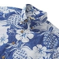 thumbnail image 2 of YIUME Hawaiian Shirt for Men Cotton Button-up Short Sleeve Pineapple and Hibiscus Blossom Tropical Shirts, 2 of 10